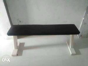 White And Black Wooden Bench Chair