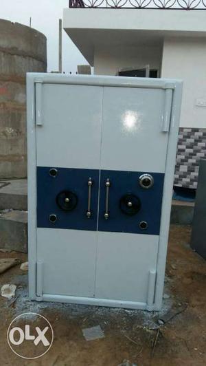 White And Blue Safety Vault