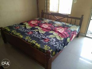  size wooden double cot bed