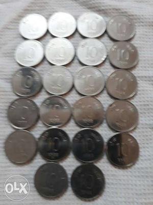 10 paise coins - 60 numbers.