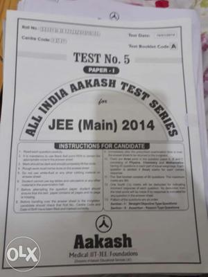 36 Test papers of IIT-JEE (main & advanced)