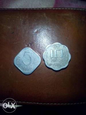 5 And 10 Indian Paise Coins