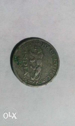60 years old half rupee coin of George VI King