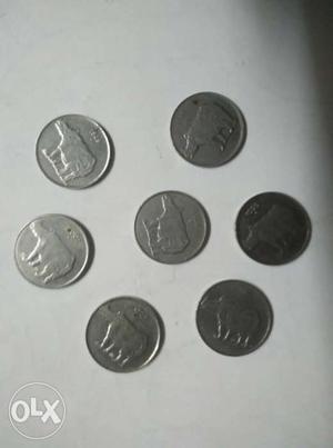 7 coins of 25 paisa, since 