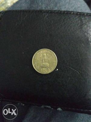 Gold Round 20 Indian Paise Coin
