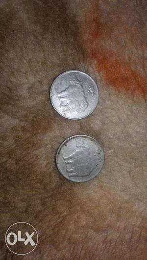 Old coin 25 paise 2 coins