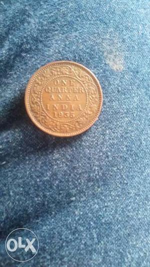 One Quarter Indian Anna Coin