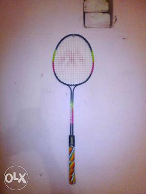 Pink Green And Blue Badminton Racket