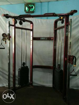 Red And Grey Exercising Equipment