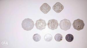 Series of 10 paisa and 5 paisa coins.. each coin