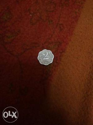 Silver 2 Indian Paise Coin