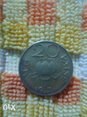 Silver Indian Paise 20 Coin