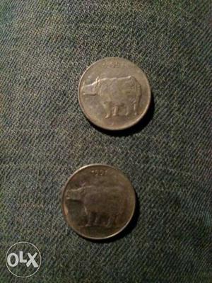 Two Silver 25 Indian Paise