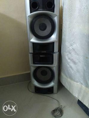 2 Gray And Black sony speakers