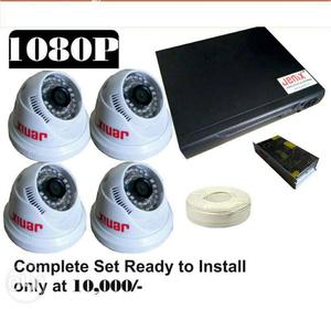 4 No. 2MP HD CCTV Camera set including FHD DVR,