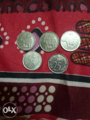 5 Pieces Silver Round Coins