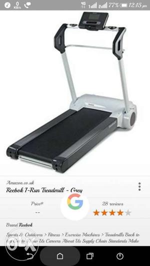 Black And Gray Reebok T-run Treadmill