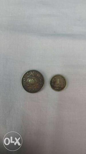 Bronze 1 paisa,20 paisa coins for sale
