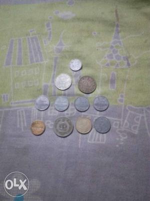 Eleven Round Coins