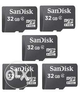 Micro Memory cards 32Gb 5 numbers San Disk brand