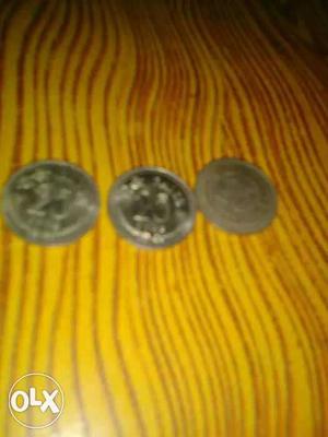 Silver 3 Indian Paise Coins