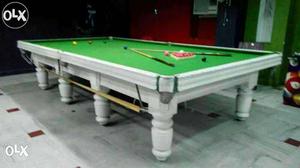 White And Brown Wooden Pool Table Set