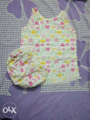 A-line dress and bloomer for baby 0-3 years
