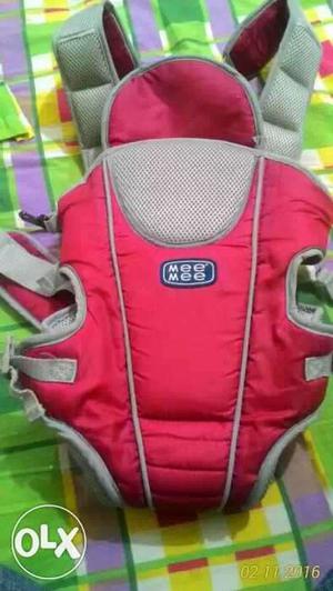 Baby's Red And Gray Mee Mee Carrier