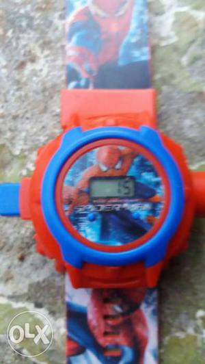 Blue And Red Spiderman Theme Digital Watch