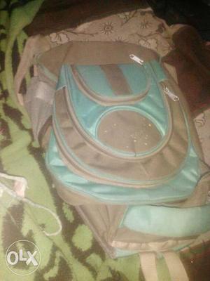Gray And Teal Backpack