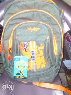 Grey And Yellow Skybag Backpack
