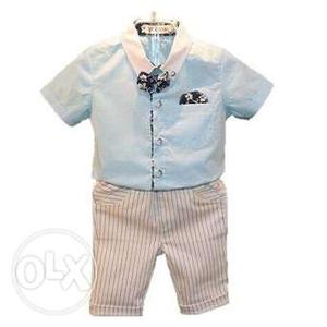 Kids Designer Party Wear Shirt with Bow Tie and Trouser