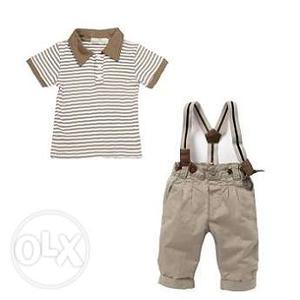 Kids Party Wear Suspender Outfit Set