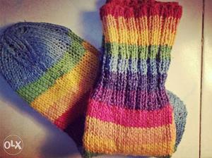 Multi colour wollen unique socks