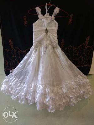 Princess look..frill full white gown witch jacket