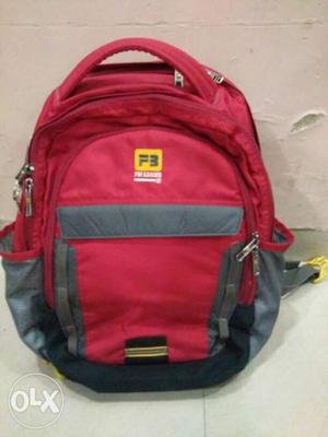 Red And Gray Backpack Bag