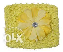 Stretchable Baby Headband with Yellow Flower