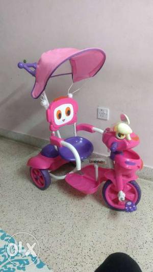 Toddler's Pink And Purple Pull Trike