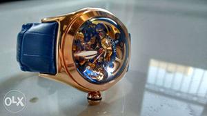 Blue Leather Strap Gold Corum Watch