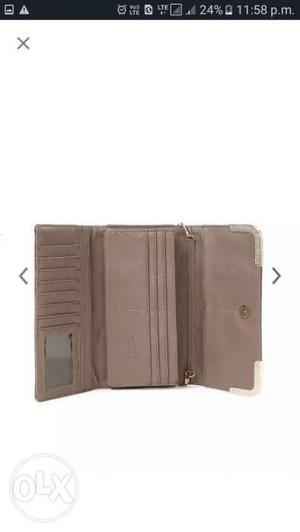 Brown Trifold Long Wallet