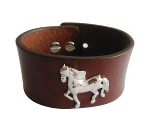 Buy Silver Horse Leather Wrist Band only at Rs.  Mira