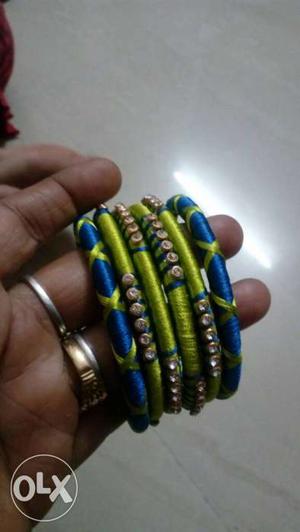 Green And Blue Bracelets