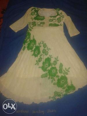 Half white and green only choli wali frock