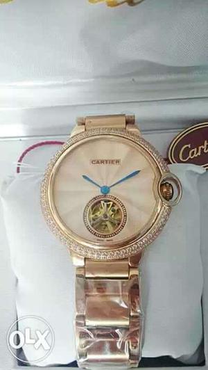 Imported rose gold automatic watch with box