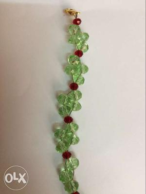New, hand made and amazing pista green color bracelet