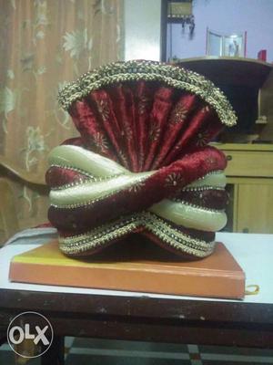 Red And Grey Satin Head Dress