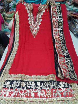 Women's Red Black And Beige Ornate Sari