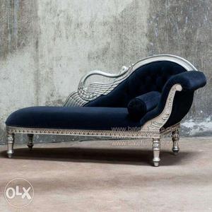 Black Padded Chaise Lounge
