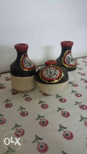 Black Red And White Ceramic Canister