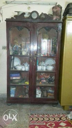 Brown Wooden Framed China Cabinet